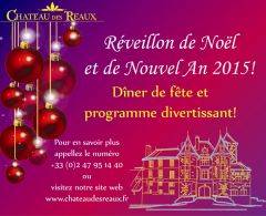 Réveillon de Noël le 24 décembre 2014 et Programme de Nouvel An 2015 dans le Château des Réaux